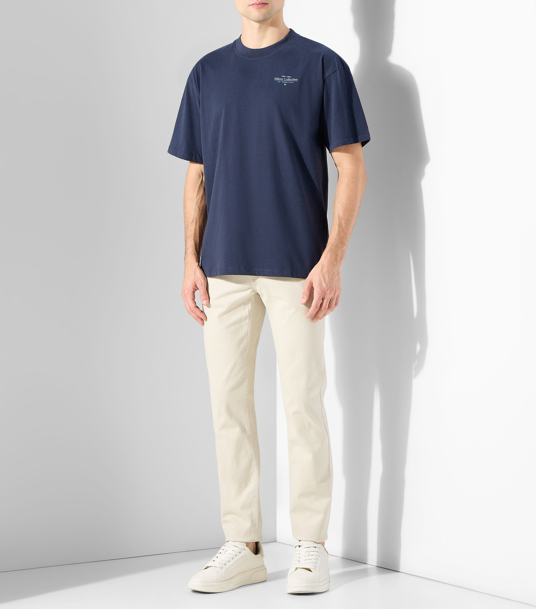 Playera cuello redondo manga corta con estampado Hombre